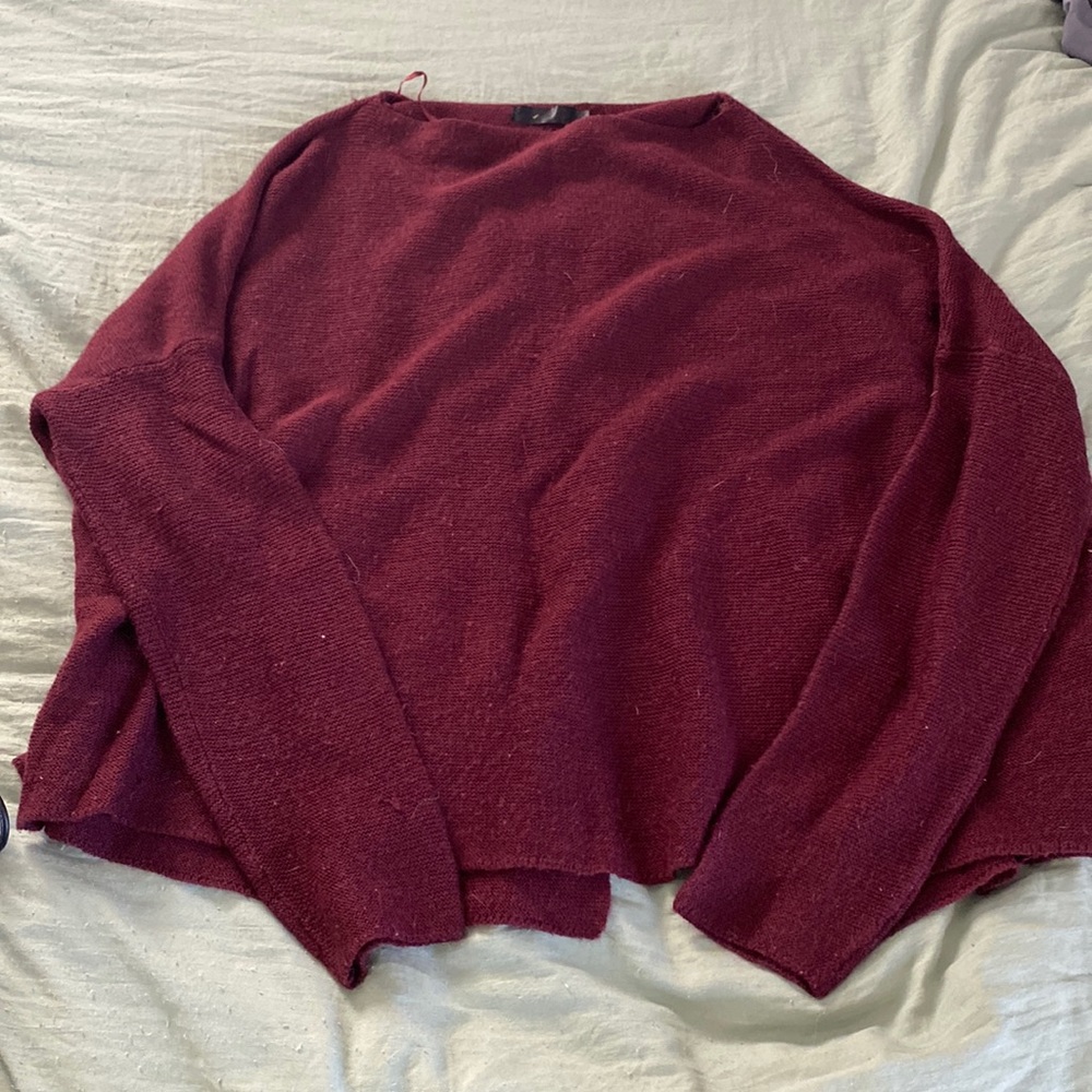 maroon sweater, size S/M, unknown brand